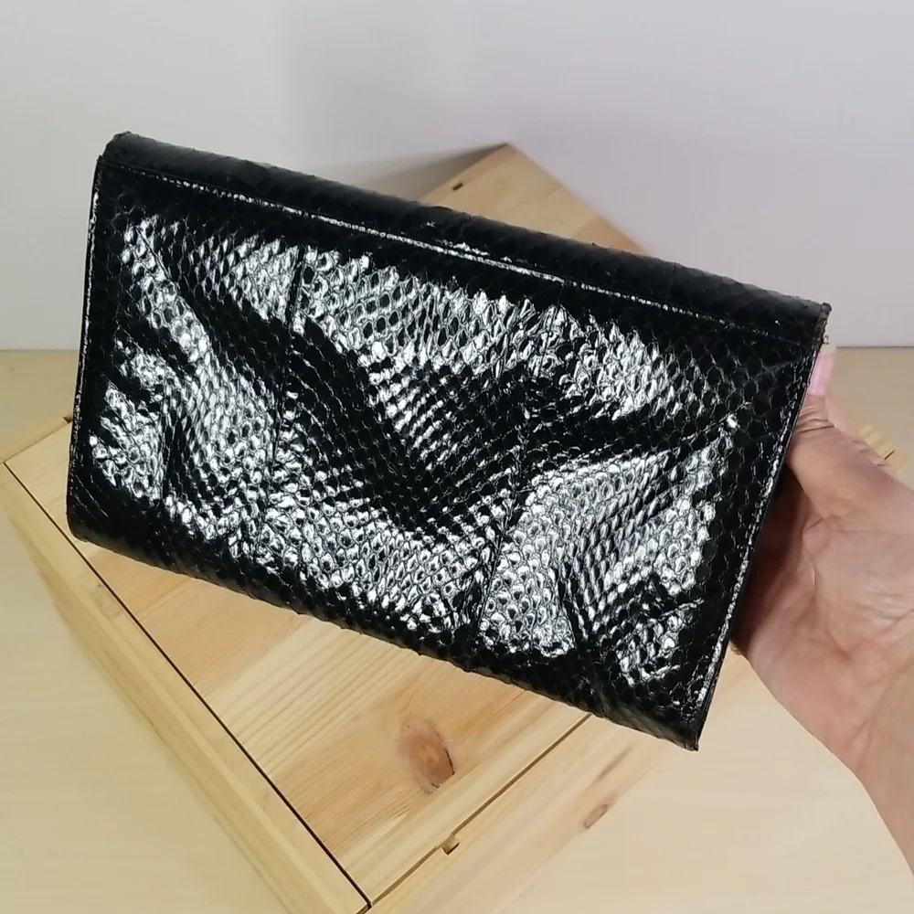 Mary Ann Rosenfeld Vintage Black Animal Skin Shoulder Bag/Clutch